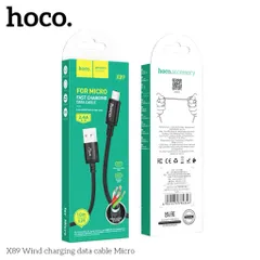 Cáp Sạc Nhanh 2.4A HOCO X89 Micro - Dây Bện Chống Rối, Tương Thích Android & Micro USB, Hiệu Suất Sạc Cao 1m