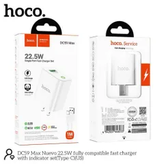 Bộ Sạc Nhanh 22.5W Hoco DC59 Max Type-C - Tương Thích Nhiều Thiết Bị, Kèm Dây Sạc Tiện Lợi, Sạc Nhanh QC3.0, Thiết Kế Nhỏ Gọn