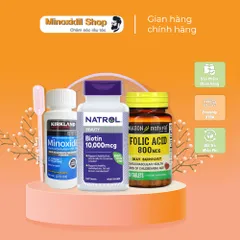 Combo Mọc Râu Tóc Minoxidil 5% + Biotin & Folic - Hỗ Trợ Tăng Trưởng Tóc Chắc Khỏe, Tặng Bột Hỗ Trợ LCLT