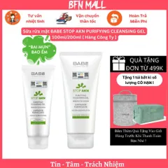 Sữa rửa mặt BABE STOP AKN PURIFYING CLEANSING GEL 100ml/200ml [ Hàng Công Ty ]