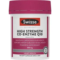 Viên uống bổ tim Swisse High Strength CoQ10 300mg - Hỗ trợ sức khỏe tim mạch và miễn dịch hiệu quả từ Úc 30 viên