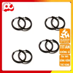 Bông Tai Nam Titan Cao Cấp - Phong Cách Nam Tính, Không Gỉ Đen, Thời Trang Đẳng Cấp - Phụ Kiện Hoàn Hảo Cho Phái Mạnh