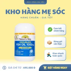 Dầu Cá Không Mùi Nature's Way 1000mg - Hỗ Trợ Omega-3 EPA & DHA Cho Tim Mạch, Não Bộ, Thị Giác - Hộp 80 Viên Dễ Uống