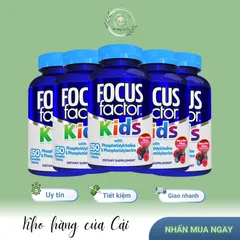 Nước Uống Bổ Não Focus Factor Kids DHA + Vitamin - Tăng Cường Trí Nhớ & Tập Trung Cho Trẻ (150 Viên) - Sản Phẩm Úc