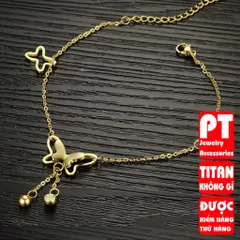 Lắc Chân Nữ Titan Hình Bướm - Phụ Kiện Thời Trang Cao Cấp Sang Trọng Không Gỉ, Dành Cho Mọi Dáng Chân