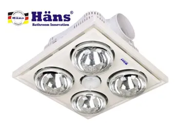 Đèn Sưởi Nhà Tắm 4 Bóng Hans H4B176 - Chiếu Sáng, Quạt Thông Gió & Sưởi Ấm Tích Hợp - An Toàn & Tiết Kiệm Năng Lượng