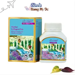 Viên Uống Vitatree Marine Collagen Plus 100 Viên - Hỗ Trợ Làm Đẹp Da, Giảm Nếp Nhăn, Cho Tóc và Móng Khỏe Mạnh