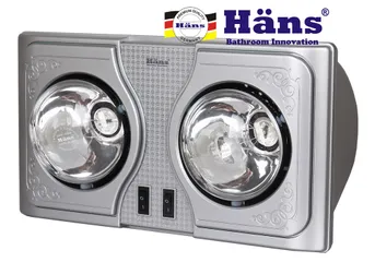 Đèn Sưởi Nhà Tắm Treo Tường Hans H2B 2 Bóng Hồng Ngoại - Công Suất 550W, Bảng Điều Khiển Tiện Lợi, Phù Hợp 2-4m2