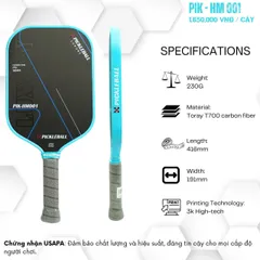 (Xả kho) Vợt Pickleball HM 001 LUXURY Chính Hãng - Cacbon T700, Thiết Kế Khoa Học, 230g, Mặt Vợt Ma Sát, Hỗ Trợ Hiệu Suất Tối Đa