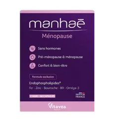 Viên Uống Cân Bằng Nội Tiết Tố Nữ Manhae Menopause - Giảm Bốc Hoả, Đổ Mồ Hôi Đêm, Cáu Gắt (30 Viên)
