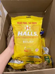 Kẹo ngậm Halls Honey Lemon Vị Mật Ong Chanh Vàng – Gói 70 Viên