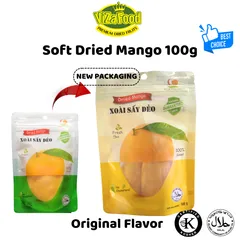 Xoài Sấy Dẻo Viza Food 100G - Nguyên Miếng Chua Ngọt Tự Nhiên, Ít Xơ, Hương Vị Thơm Ngon, Hoa Quả Sấy Xuất Khẩu Việt Nam
