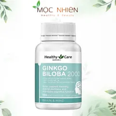 Viên uống Healthy Care Ginkgo Biloba 2000mg hỗ trợ tuần hoàn máu, cải thiện trí nhớ và tinh thần - 100 viên bổ sung sức khỏe
