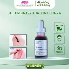 Tinh Chất Tẩy Da Chết Hóa Học The Ordinary AHA 30% + BHA 2% - Giải Pháp Lột Tẩy Da Tại Nhà, 30ml Chăm Sóc Da Mịn Màng, Nguyên Chất 100%