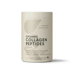 Bột Collagen Hữu Cơ Sports Research Unflavored 227g - Tăng Cường Sức Khỏe Da, Xương Khớp và Tóc, Bổ Sung Collagen Tự Nhiên