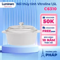 Nồi Thủy Tinh Luminarc Blooming C6310, Dung Tích 1.5L, Bền Chắc, Dùng Bếp Ga & Hồng Ngoại, Sản Xuất Tại Pháp