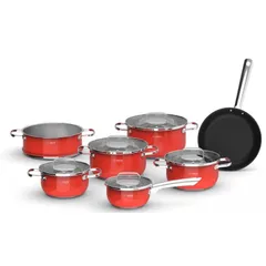 Bộ Nồi Inox Cao Cấp Arber AB GARNET 7 Chiếc - Chống Dính Xylan Plus, Sử Dụng Được Trên Tất Cả Các Loại Bếp