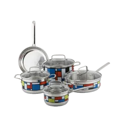 Bộ Nồi Inox 5 Món Arber Langmaster - Bao Gồm Nồi, Chảo Cao Cấp, Dễ Dàng Vệ Sinh, Bảo Hành 12 Tháng