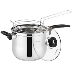 Quánh Inox Chiên Ngập Dầu Arber AN-02VH - Bộ Nồi Bếp Từ 1,4L đến 6L Kèm Giỏ Inox, Thời Gian Bảo Hành 12 Tháng