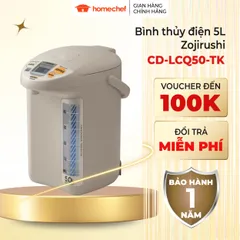 Bình thủy điện Zojirushi 5L CD-LCQ50-TK, 800W, Nhật Bản - Bơm điện thông minh, giữ nhiệt 98°C, hẹn giờ tiết kiệm điện, an toàn cho gia đình
