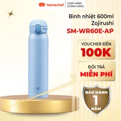 Bình Giữ Nhiệt Nóng Lạnh Zojirushi SM-WR60E-AP 600ml - Thép Không Gỉ, Giữ Nóng 88°C, Giữ Lạnh 8°C, Hàng Chính Hãng Nhật Bản