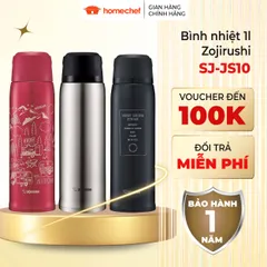 Bình giữ nhiệt Zojirushi SJ-JS10 1L - Giữ nóng lạnh hiệu quả, chất liệu thép chống gỉ, bảo hành 1 năm, tiện dụng cho mọi hoạt động