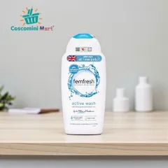 Dung dịch vệ sinh phụ nữ Femfresh Active Wash 250ml - Chuyên biệt cho hoạt động nhiều, tươi mát khỏe mạnh, nhập khẩu Anh