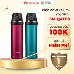 Bình giữ nhiệt Zojirushi 0.6L SM-QAF60 - Giữ nóng lạnh tuyệt vời, sản xuất tại Thái Lan, bảo hành 1 năm, thép không gỉ an toàn