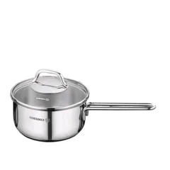 Quánh inox 18/10 Korkmaz Perla 1.6L có nắp 16x8cm - Dụng cụ nhà bếp chính hãng Thổ Nhĩ Kỳ, bền đẹp và an toàn cho sức khỏe