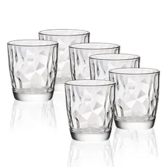 Bộ 6 ly thủy tinh Diamond 300ml Bormioli Rocco - Ly uống nước cao cấp Ý, sang trọng và tinh xảo cho bữa tiệc và gia đình
