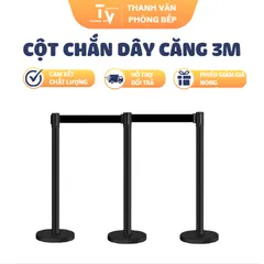 Cột chắn inox đen dây căng 3m (sẵn dây kéo) (TV1358)