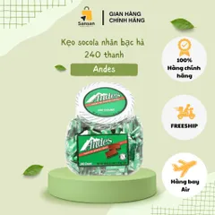 Kẹo Socola Andes Bạc Hà 240 Viên 1.13KG - Hương Vị Socola Đen Nhân Bạc Hà Ngon Tuyệt Hảo, Thích Hợp Làm Bánh, Trang Trí Món Tráng Miệng