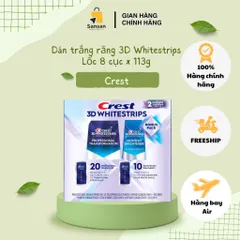 Set Dán Trắng Răng Crest 3D Whitestrips - 20 Miếng Chuyên Sâu + 10 Miếng Duy Trì, Hiệu Quả Tại Nhà, An Toàn Cho Men Răng