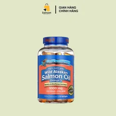 Dầu Cá Omega-3 Wild Alaskan Salmon Oil 1000mg - Viên Uống 210 Viên Hỗ Trợ Tim Mạch và Làm Đẹp Da, Mỹ Nội Địa