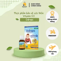 Vitamin D3 Ddrops 400UI cho trẻ sơ sinh - Thực phẩm bảo vệ sức khỏe 90 giọt, hỗ trợ phát triển xương khỏe mạnh, nhập khẩu Mỹ
