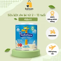 Sữa bột PediaSure Grow & Gain hương Vanilla 400g - Dinh dưỡng cho trẻ từ 2 - 13 tuổi, hỗ trợ tăng trưởng chiều cao và cân nặng