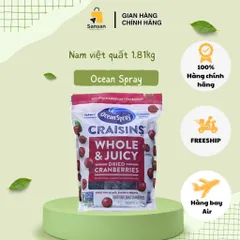 Nam Việt Quất Sấy Khô Ocean Spray Craisins 1.81kg - Trái Cây Ngọt Ngào, Hương Vị Đặc Biệt Chất Lượng Mỹ