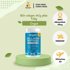 Bột Collagen Peptides Orgain Probiotics 726g - Hỗ Trợ Sức Khỏe Da Tóc Móng, Không Hương Vị, Dễ Dàng Kết Hợp Với Thức Ăn