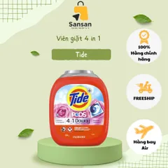 Viên giặt Tide Pods 4 in 1 Downy April Fresh - 104 viên 2.7kg, công nghệ làm sạch và khử mùi hôi, hàng Mỹ chính hãng