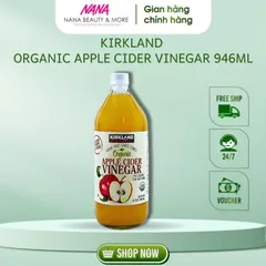 Giấm Táo Hữu Cơ Nguyên Chất Kirkland Signature 946ml - Lợi Ích Tiêu Hóa, Kiểm Soát Cân Nặng, Chăm Sóc Da Tóc - Sản Phẩm Sức Khỏe Mỹ
