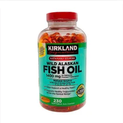 Viên uống dầu cá Alaska Kirkland Signature Wild Alaskan Fish Oil 1400 mg - Hỗ trợ tim mạch, mắt và não bộ (230 viên)