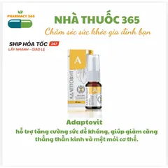 Thực phẩm chức năng Adaptovit Tăng Cường Sức Đề Kháng 10ml - Chiết Xuất Từ Thảo Dược Hỗ Trợ Giảm Căng Thẳng, Mệt Mỏi