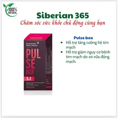 Hỗ Trợ Tim Mạch Pulse Box - Siberian Wellness Giảm Nguy Cơ Xơ Vữa Động Mạch, Chống Đột Quỵ, Hỗ Trợ Đồng Máu, Tăng Cường Sức Khỏe Tim Mạch