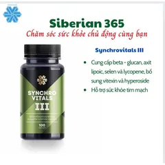 Viên uống hỗ trợ tim mạch Syn 3 - Thực phẩm bảo vệ sức khỏe Synchrovitals III, bổ sung Beta-glucan, axit lipoic, selen, lycopene - 100 viên