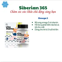 Viên uống Omega-3 VitaMama - Bổ sung Dầu cá & Vitamin cho não bộ, tốt cho mắt, hỗ trợ sức khỏe trẻ em từ 3 tuổi trở lên
