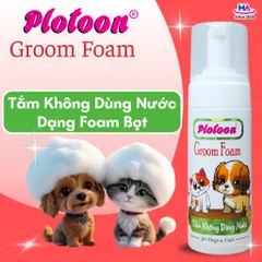 Bọt Tắm Chó Mèo Groom Foam Plotoon - Sản Phẩm Không Cần Nước, Khử Mùi Hiệu Quả, Dạng Bọt Tiện Dụng - 140ml