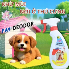 Xịt Khử Mùi Chuồng Trại Fay Deodor - Hương Bạc Hà & Dứa, An Toàn Cho Thú Nuôi, Khử Mùi Nước Tiểu, Phân Chó, Mèo, Gà, Thỏ