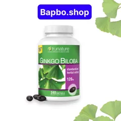 Viên Uống Bổ Não Trunature Ginkgo Biloba 120mg - Hỗ Trợ Tăng Cường Trí Nhớ, Cải Thiện Tuần Hoàn Máu, 340 Viên Mỹ