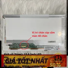 Màn Hình LED Dày 15.6 Inch HP Elitebook 8560P 8570P 8570W - Phân Giải HD 1366x768, Chân Cáp 40 Pin, Bảo Hành 12 Tháng