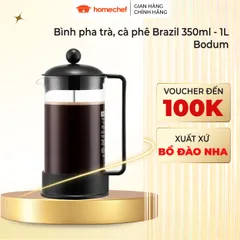 Bình pha cà phê kiểu Pháp Bodum Brazil 1543-01 - Dung tích 350ml, Thủy tinh Borosilicate, Thời trang, Hàng chính hãng từ Bồ Đào Nha